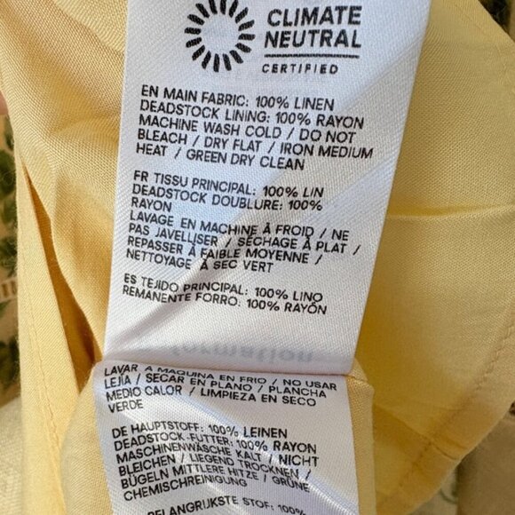 NEW Reformation Everett Linen Midi Dress Radiance Yellow Floral | US 2 UK 6 - Picture 10 of 15